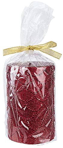 BIZZOTTO - Weihnachtskerze Luxe rot 10 cm Weihnachtsdekoration Wachs