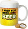Bier Tasse mit Spruch, I wish you were beer, Lustige Tassen, Kaffeetasse mit Spruch, Bier Geschenke für Männer, 300 ml Kaffeebecher, Bier Geschenk, Teetasse, Vatertagsgeschenk, Männergeschenke
