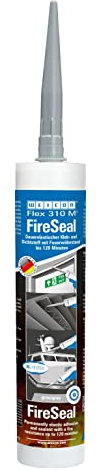 WEICON Flex 310 M® FireSeal 310 ml betongrau, Kleb- und Dichtstoff mit Feuerwiderstand bis zu 120 Minuten
