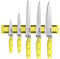 hecef 5-Piece Stainless Steel Knives Collection with 13″ Magnetic Holder – Professional Sharp Knife Set Featuring Triple-Riveted Yellow Handle for Meat & Vegetables