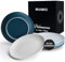 MIAMIO - 6er Geschirrset/Teller Set modern aus Keramik für 6 Personen - Palmanova Kollektion (Blau, Kleine Teller (6x))