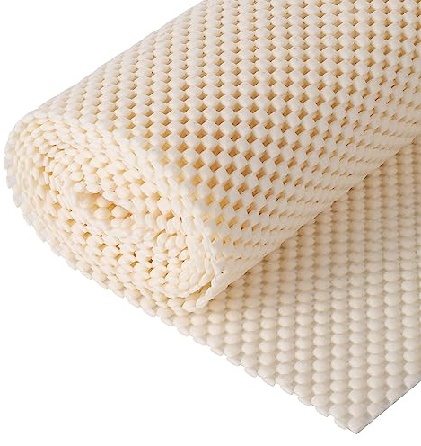 Multipurpose Non Slip Mat, Anti Slip Rug Pads, Kitchen Drawer Liner | 50x200CM, Cut to Size, Washable PVC Foam, Non Slip Matting Roll for Rugs, Drawers, Shelves, Kitchen, Bathroom, Home or Car