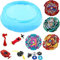ayados XXXL Arena mit 4er Set Kampf Kreisel für die Burst Surge Arena Kampfkreisel Set 4x Komplette Kreisel mit 3 Starter Arena B-146 Flare Dragon B-147 Poison Hydra B-148 Heaven Perseus B-149 Spryzen