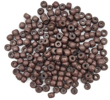 Mebamce 200pcs Silicone Lined Nano Rings Beads Links for Nano Tip Hair Extensions Nano Beads 3.0mm(OD) 1.0mm(ID) 2.0mm(L) 5 Color Optional - Brown