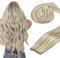 DOORES Tape in Echthaar, Aschblond Highlights Platinblond 45cm (18zoll) 100g 40pcs, Remy Tape Haarverlängerung Echthaar Remy Human Hair Gerade Haar
