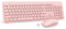 VEILZOR Ensemble clavier et souris sans fil ultra fin 2,4 G USB avec touches gouttes d'eau, 12 raccourcis, clavier sans fil pour ordinateur portable Windows XP/7/8/10, Vista, Mac, rose