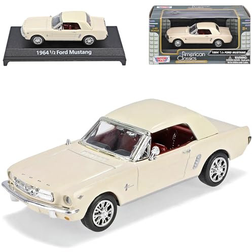 Motormax Ford Mustang 1964 1/2 Coupe Beige 1/43 Modell Auto