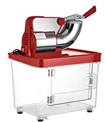Elektrische Schneekegelmaschine Ice Shaver Crusher Granizing Glass Blender Mixer Chopper Edelstahl Cool Colder Commercial Einfache Bedienung für Anfänger und Profis(Rood)