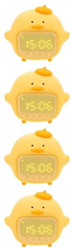 PRETYZOOM 4 Sätze Umarmung Ente Wecker Kinderwecker Nachtlichter für Kinder LED-Dekor süßes Nachtlicht digitale Wanduhr Nacht Lichter kreative Lichtverzierung kleine Tischuhr Haushalt