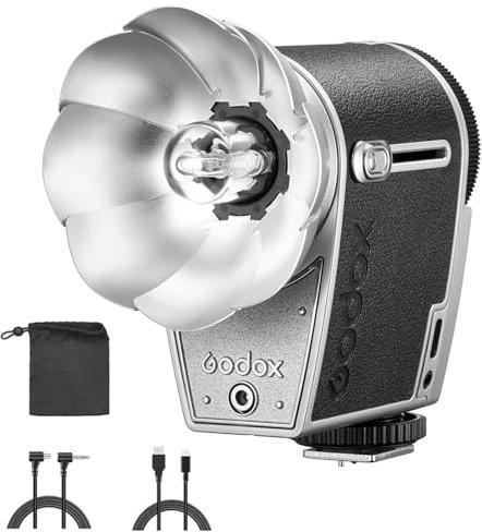 Godox Lux Cadet Retro Camera Flash GN10 with 7 Levels Flash Power 6200K±300K with S1/S2 Optical Control Built-in Battery for Cameras