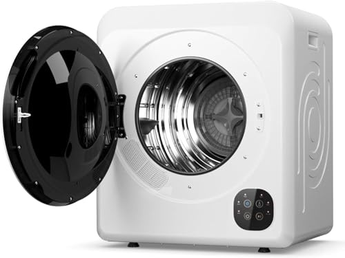 Compact Electric Clothes Dryer - 6KG Vented Tumble Dryer,1500W Portable Mini With Smart Control Panel, Stainless Steel Tub For Home Dorm Apartment, White