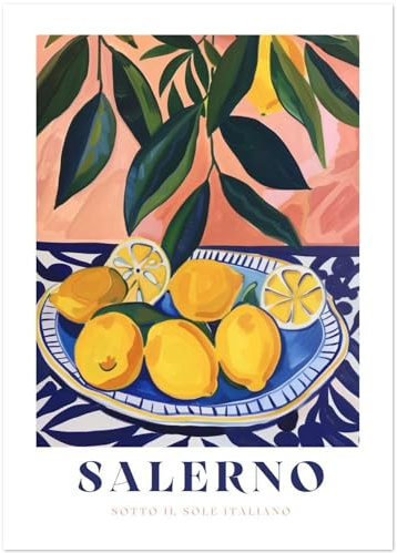 ARTINSPIRIO Zitronen Poster, Bilder mit Früchte (Nur Poster, 50x70 cm)