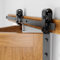 SANKEYTEW 4FT/121.9CM Bifold Sliding Barn Door Hardware Track Kit für Double Bi-Folding Closet Door,Roller für glatte und leise Schiebetüren, einfache Installation, schwarz (Türen nicht inbegriffen