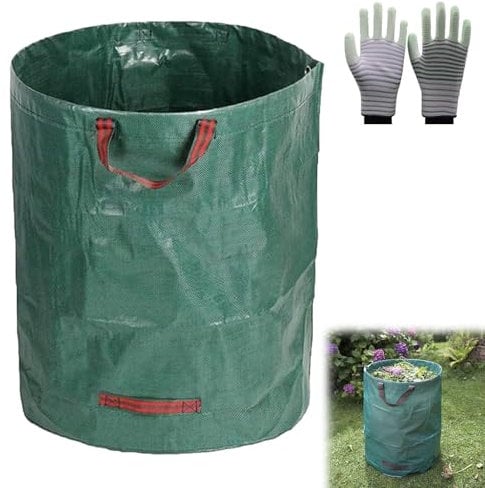 Sac Jardinage Dechets, Sac Dechets Verts Resistant Indéchirables, Sac Vegetaux Jardin, 100LSacs de jardin réutilisables avec poignées, Tissu industriel pour feuilles déchets débris, Ramasse Feuilles