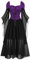 Robe d'Halloween pour femme - Robe longue en dentelle - Couleur unie - Capmen médiéval, lilas, S