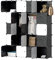 Herrselsam DIY Kleiderschrank Regalsystem 20 Würfel Garderobe Kleiderschrank Offen Kunststoff Garderobe mit Türen Garderobenschrank mit Kleiderbügel & Kleiderhaken(Schwarz und Weiß 175x140x35CM)
