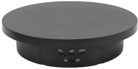 Plato Giratorio para Fotografía de 360 Grados, Soporte de Exhibición Giratorio con Control Remoto con Cubierta de Repuesto 3 en 1, 8,66 Pulgadas, Carga de 22 Libras, Fuente de