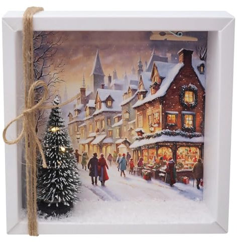 ZauberDeko Geldgeschenk Verpackung Weihnachten Geschenk LED Lichterkette Weihnachtsbaum Stadt Gutschein