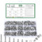 585 Stk M4 Schrauben Set, Senkkopfschrauben Muttern Set, Flachkopfschrauben und Muttern Set, Kreuzschlitz Maschinenschrauben Sortiment, Gewindeschrauben Set mit Unterlegscheiben Set(Silber, M4)