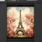 Mexpekil Cubierta magnética para lavavajillas, diseño retro de la Torre Eiffel con flor de cerezo, 23 x 26 pulgadas, impermeable, decorativa, para lavavajillas, para electrodomésticos de cocina