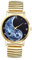 JewelryWe Herrenuhr Yin-Yang Elastische Uhren: Tai Chi Yin und Yang Wolkenmuster Analog Quarz Armbanduhr Herren Gold Edelstahl Stretch Armband Lässige Uhr mit Zugarmband und Römischen Ziffern