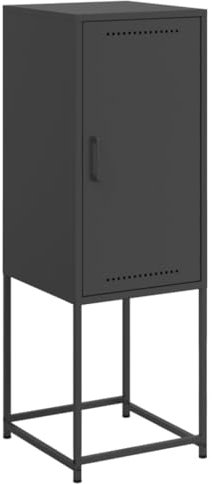 ULUYYUC Sideboard Vintage Buffetschrank Küche Küchenunterschrank Wohnzimmerschränke - Highboard Schwarz 36x39x107 cm Stahl für Speisesaal Küche Schlafzimmer Wohnstube