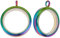 Beebeecraft 2 Stück Medaillon Mit Schwimmendem Charm 304 Medaillon Anhänger Aus Edelstahl Flach Rund Regenbogenfarben Memory Glas Für Perlenkäfig Halskette 36.5x30x7 Mm (Ohne Kette)