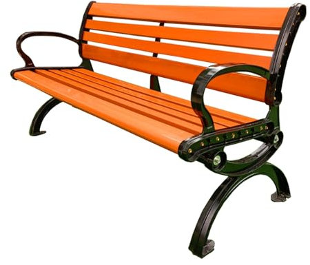 HZEPDVT Gartenmöbel aus Aluminiumguss, Kunststoff, Holz, wartungsfreie Gartenbank, 2-3-Sitzer, rostfrei, wetterbeständig, Gartenbank, Parksitz(120 * 57cm(47.24 * 22.44in))