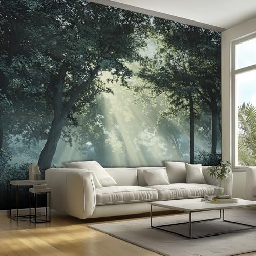 Generisch Wandtapete Wald, 3D Effekt Sonne Natur Landschaft, Fototapeten Vliestapete Tapeten Wandtapete, Wohnzimmer, Flur Wandtapete, Poster Bilder Wand Deko, 250x175