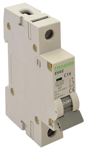 TRACON 10x Leitungsschutzschalter (LS-Schalter), 1 polig, B Charakteristik, EVOZ1B16, Typ 16A, B, 6kA