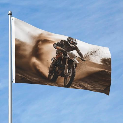 Bandera de 2 x 3 pies, banderas de exterior de doble cara, pancarta resistente con 2 ojales, banderas de decoración para jardín, bandera de motocross, banderas de bienvenida de poliéster para patio
