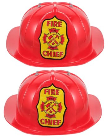 Milisten 2 Stück Kinderfeuerhut Feuerwehrhut Feuerwehrmann-kostümhut Feuerwehrkostüm Feuerwehrbehörden Feuerwehrmann Hut Für Feuerwehrhelm Feuerwehrchefhut Plastik Rot
