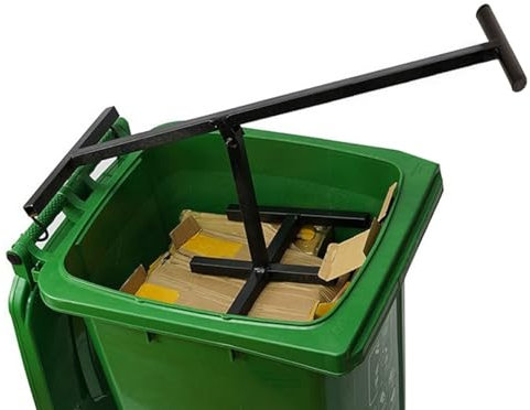 JXYQ Bin Compactor Waste Recycling Hand Tool Manual Trash Squasher for 120-360L Wheelie Bins Waste Compacting Tool Touchless Manual Trash Compactor