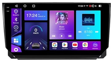9 Android 15 Pantalla Táctil Radio 2 DIN Coche Pantalla para Seat Ibiza Arona 2017-2020 con Enlace Espejo/GPS/FM/BT/Ventilador de refrigeración/Reproductor Multimedia(2+32G)