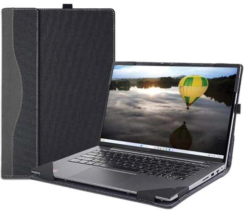 Schutzhülle für HP OmniBook 7/X 16 Zoll AI-PC 16-ay/16-aw/16-az & für HP OmniBook 5 Laptop 16-ba 16-bc 16z-bc, PU-Leder-Schutzhülle mit Stifthalter, Dunkelgrau