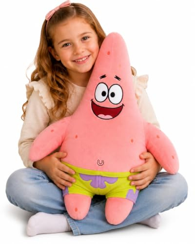 Große Auswahl an beliebten XXL-Kuscheltieren kompatibel mit Stitch, Sonic, Minions, Sesamstraße, Minecraft & mehr Original Lizenz 35-120cm (Patrick 46cm)