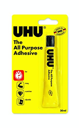 UHU All Purpose crystal-clear liquid glue for a universal application, blister tube 20 ml