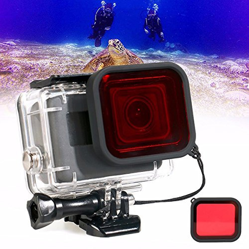 MASUNN Imperméable À l'eau Plongée sous-Marine Lentille De Filtre Rouge avec Sangle pour Gopro Hero 5 Boîtier De Logement
