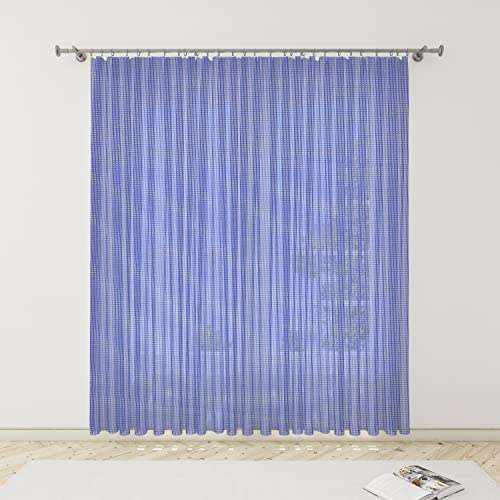 EUROSTYLE Tenda ZANZARIERA Mosquito Rete FITTA con Frange E Anelli Inclusi (150X300CM, Blu)