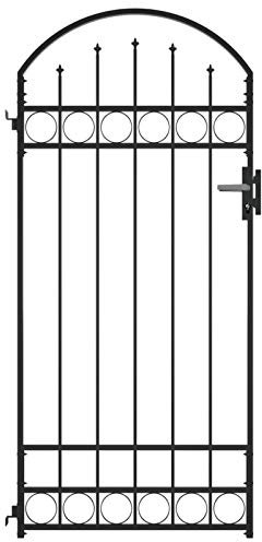 Tidyard Fence gate with arched top steel 89x200 cm black Model145750