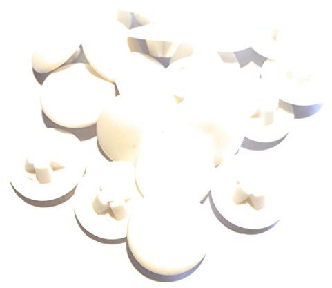 25 Stück Abdeckkappen für Kreuzschlitz PZ 4/14 Schrauben RAL 9010 Weiss Reinweiss Hartplastik