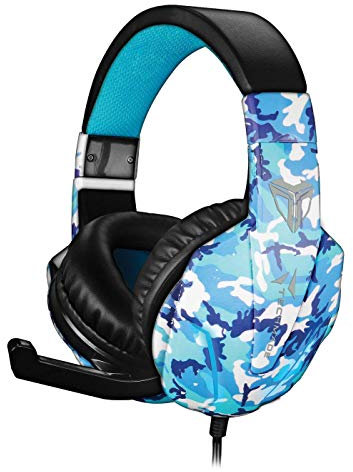TECHMADE CUFFIE GAMING MULTIMEDIALI CAMOUFLAGE BLU