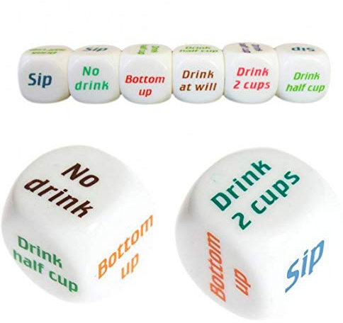 AMOYER 1pcs Englisch Wein Trinken Mora Würfelspiele Erwachsene Bar-Party Pub Lovers GetränkDecider würfeln lustige Spielwaren