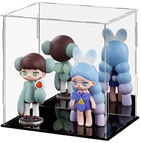 LileZbox Acryl-Vitrine, vielseitige Sammlerstück-Vitrine für Actionfiguren, Spielzeug, 1 Packung (schwarz, 20 x 15 x 20 cm)