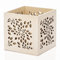GLOREX 6 2003 401 - Windlicht mit Motiv Ornament, ca. 10 x 10 x 10 cm, aus Pappelholz, ideal als Tischdekoration
