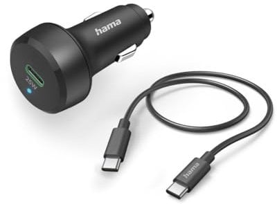 Hama Auto-Schnellladegerät mit Ladekabel USB-C, PD, 25 W, 1 m, Schwarz KFZ-Ladestation 25W Schwarz