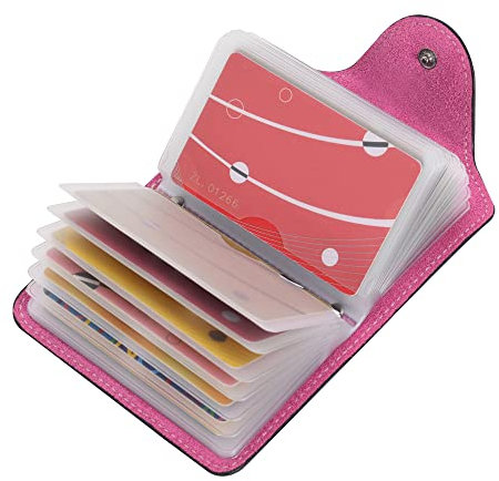 GERIINEER Porta Carte di Credito Donna Uomo Pelle 20 slot (Rosa)