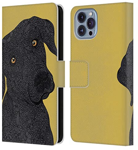 Head Case Designs Officially Licensed Valentina Black Labrador Dogs Leather Wallet Case Compatible With Apple iPhone 14