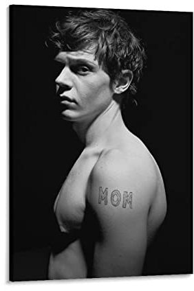 Schauspieler Star Evan Peters Poster Bild Kunstdruck Leinwand Gemälde Schlafzimmer Ästhetik 50 x 75 cm gerahmt