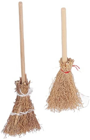 Haofy 20 STÜCKE Mini Hexenbesen Bambus 14 cm 10 cm Halloween Stroh Handwerk für Cosplay Schulparty Mini Hexenbesen Modelle